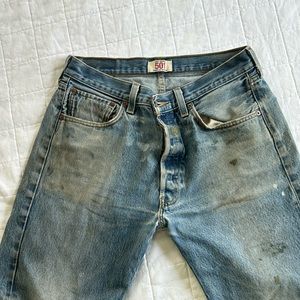 Vintage Levi Jeans - 501 - paint splattered